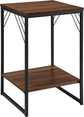 "Simpa 16"" Dark Walnut Metal Accent Side Table" - image 1