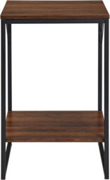 "Simpa 16"" Dark Walnut Metal Accent Side Table" - thumbnail 3