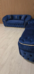 Ambassador 3+2 Navy Blue Velvet & Gold Detail - thumbnail 7