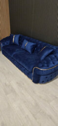 Ambassador 3+2 Navy Blue Velvet & Gold Detail - thumbnail 6