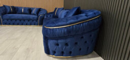 Ambassador 3+2 Navy Blue Velvet & Gold Detail - thumbnail 2