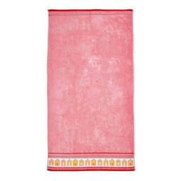 Catherine Lansfield Beach Huts Absorbent Beach Towel Coral Pink 90X180Cm - thumbnail 4