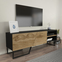 Decorotika Denasse Tv Stand Tv Unit For Tvs Up To 60 Inch Black And Oak - thumbnail 3