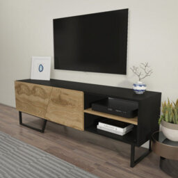 Decorotika Denasse Tv Stand Tv Unit For Tvs Up To 60 Inch Black And Oak - thumbnail 2