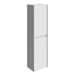 Plum&clay Luna Gloss White Wall Hung Tall Bathroom Cabinet Storage (H)1500mm (W)400mm - thumbnail 2