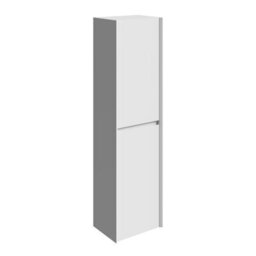 Plum&clay Luna Gloss White Wall Hung Tall Bathroom Cabinet Storage (H)1500mm (W)400mm