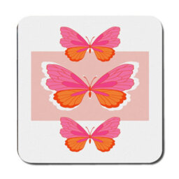 Benjamin Tate Design Butterfly Themed Placemat And Coaster Set With Luxe Print On Wood Base Limited Edition - thumbnail 3