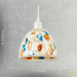 Happy Homewares Mother Of Pearl Style Mosaic Glass Pendant Ceiling Lighting Shade - thumbnail 7
