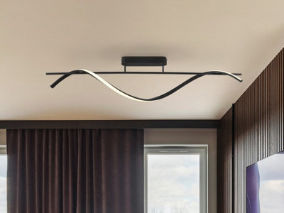 Luminosa Lighting Luminosa Boa Integrated Led Semi Flush Ceiling Light Black 3000K - Uk Stock - image 1