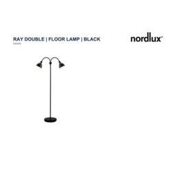 Nordlux Ray Metal Floor Lamp Dual Head Black,mains - thumbnail 4