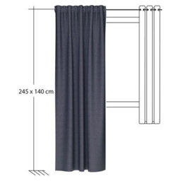 Bricoflor Blackout Curtain With Concealed Loops  - Grey - 2,45 X 1,40 M - Plain - thumbnail 8