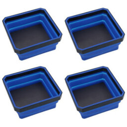 AB Tools Collapsible Magnetic Parts Tray Dish Storage Bowl Holder Oil Resistant Plastic 4Pc - thumbnail 1