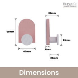 Keypak 5 Pack Colour Pop Decorative Adhesive Wall Coat Hooks - Pink & White - Coat & Accessory Hooks For Kids Room, Nursery - thumbnail 3