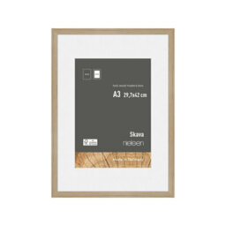 Nielsen Skava A3 Oak Wooden Picture Frame With A4 Mount, Float Glass And Push/turn Clips - thumbnail 1
