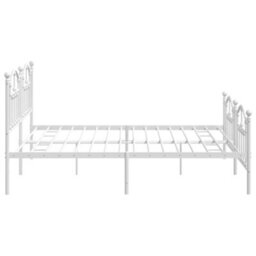Berkfield Metal Bed Frame With Headboard And Footboard White 200X200 Cm - thumbnail 6