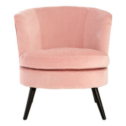 Orsina Elegant Round Pink Velvet Plush Armchair, Velvet Upholstered Armchair For Reading, Modern Round Armchair