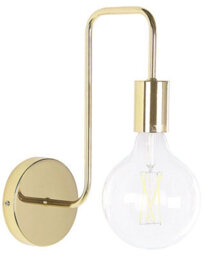 Beliani Gloss Gold Wall Lamp Sconce With Exposed Bulb, W23 X D23 X H32Cm - thumbnail 2
