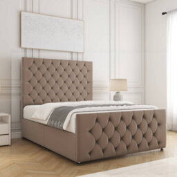 Bsspoke Maya Divan Bed Mink Plush Velvet 54Inch Headboard & 20Inch Footboard No Mattress No Drawers In 3Ft 4Ft 4Ft6 5Ft 6Ft - thumbnail 3
