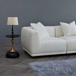 Aluxo Lottie Modern Boucle Modular Corner Sofa Firm 5 Seater L Shape Snow White - thumbnail 5