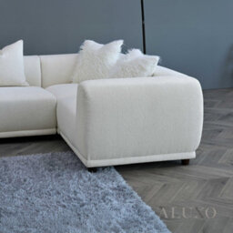 Aluxo Lottie Modern Boucle Modular Corner Sofa Firm 5 Seater L Shape Snow White - thumbnail 3