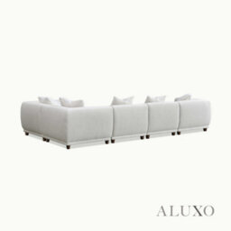 Aluxo Lottie Modern Boucle Modular Corner Sofa Firm 5 Seater L Shape Snow White - thumbnail 9