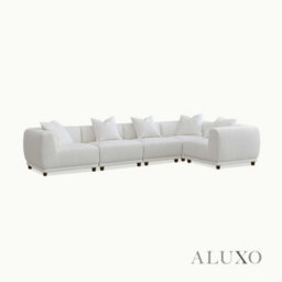 Aluxo Lottie Modern Boucle Modular Corner Sofa Firm 5 Seater L Shape Snow White - thumbnail 8