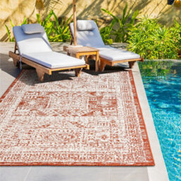 Homeart Outdoor Indoor Rug, Easy Clean, Uv Weather Resistant Rug For Patio, Gardenvintage Terra, Cream,180X270Cm - thumbnail 2