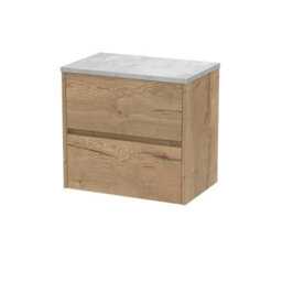 Balterley Chartley Contemporary 2 Drawer Wall Hung Vanity Unit With Laminate Worktop, 600mm - thumbnail 1