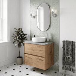 Balterley Chartley Contemporary 2 Drawer Wall Hung Vanity Unit With Laminate Worktop, 600mm - thumbnail 4