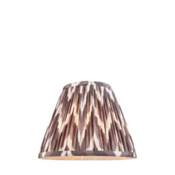 Loops Stylish 25Cm Handcrafted Pearl Grey Tapered Lamp Shade With Zigzag Design - thumbnail 1