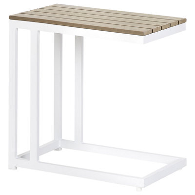 Beliani Garden Side Table Messina 60 Cm 35 Cm White - image 1