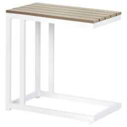 Beliani Garden Side Table Messina 60 Cm 35 Cm White