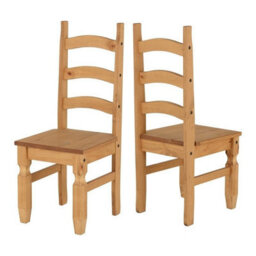 Seconique Corona Pair Of Chairs In Distressed Wax Pine Finish - thumbnail 1