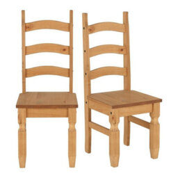 Seconique Corona Pair Of Chairs In Distressed Wax Pine Finish - thumbnail 4
