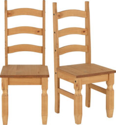 Seconique Corona Pair Of Chairs In Distressed Wax Pine Finish - thumbnail 7