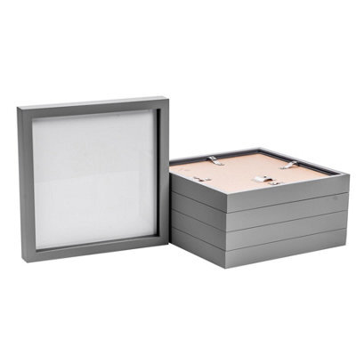 "Nicola Spring 10 X 10"" Photo Frames - Grey - 3D Photo Frame Picture Frame Box Portrait Display Case (53 X 53Cm) Set Of 5" - image 1