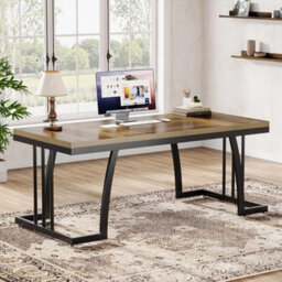 Large Metal Frame Executive Office Desk - thumbnail 4