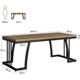 Large Metal Frame Executive Office Desk - thumbnail 2