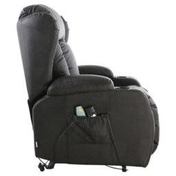 More4Homes Caesar Single Motor Electric Rise Recliner Bonded Leather Armchair Electric Lift Riser Chair (Black) - thumbnail 6