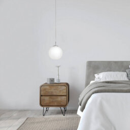 Eglo Rondo Satin Nickel And White Glass And Metal Pendant Light, (D) 25Cm - thumbnail 1