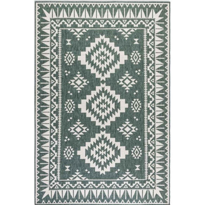 The Rugs Dynamic Reversible Indoor & Outdoor Rug Polypropylene Oriental Rug In Green - image 1
