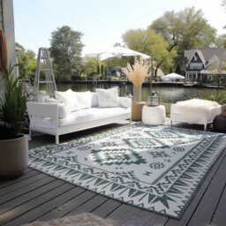 The Rugs Dynamic Reversible Indoor & Outdoor Rug Polypropylene Oriental Rug In Green - thumbnail 8