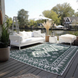The Rugs Dynamic Reversible Indoor & Outdoor Rug Polypropylene Oriental Rug In Green - thumbnail 7