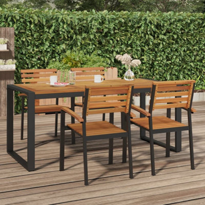 Berkfield Garden Table With U-Shaped Legs 180X90X75 Cm Solid Wood Acacia - image 1