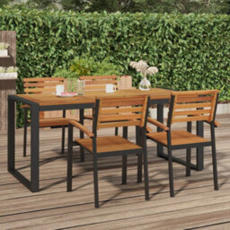 Berkfield Garden Table With U-Shaped Legs 180X90X75 Cm Solid Wood Acacia - thumbnail 1