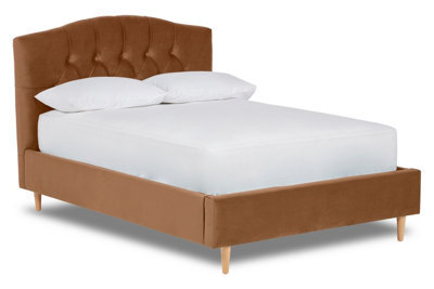 Divan Base Direct Enigma Classic Chesterfield Fabric Bed Base Only 6Ft Super King- Verlour Mink