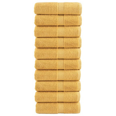 Berkfield Premium Guest Towels Solund 10Pcs Gold 30X50Cm 600Gsm - image 1