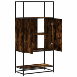 Walplus Highboard Smoked Oak 68X35X139 Cm Engineered Wood And Metal - thumbnail 7
