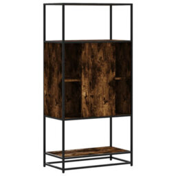 Walplus Highboard Smoked Oak 68X35X139 Cm Engineered Wood And Metal - thumbnail 6