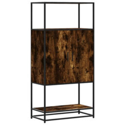 Walplus Highboard Smoked Oak 68X35X139 Cm Engineered Wood And Metal - thumbnail 2
